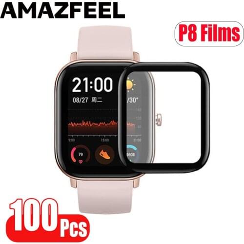 100Pcs/Pack P8 3D Screen Protector films P8 Smartwatch 3D Protective Cover film Universal 1.4 inch P8 SE Screen Protector Cover