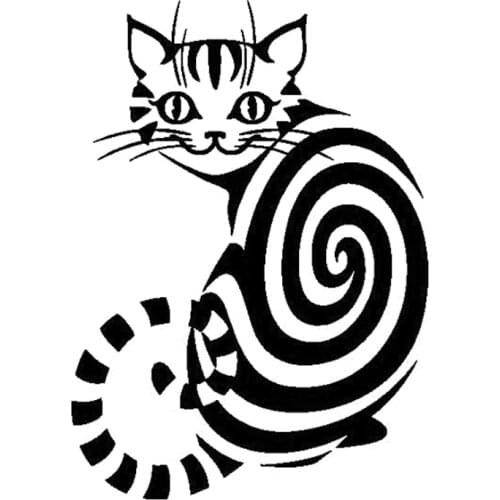 12.5cm*17.5cm Cheshire Cat Animal Vinyl Stickers Decals Decor Black/Silver S3-5930