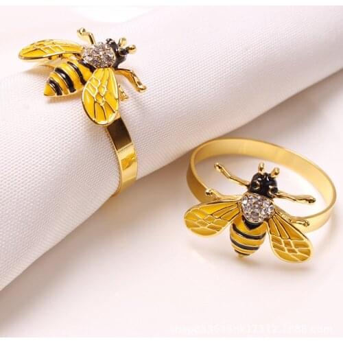 12pcs new European and American Creative oil dripping bee mouth cloth ring cute fashion napkin ring wholesale spot free shipping
