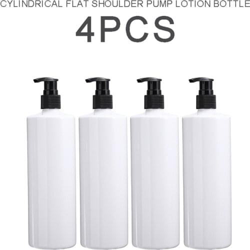 4pcs 500ml Empty Bottle Shampoo Liquid Soap Dispenser Pump Refillable Bottles Plastic For Dispense Emulsion Hand Soap