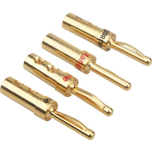 50pcs / 100pcs pure copper plated banana head speaker wire single side screw audio connector