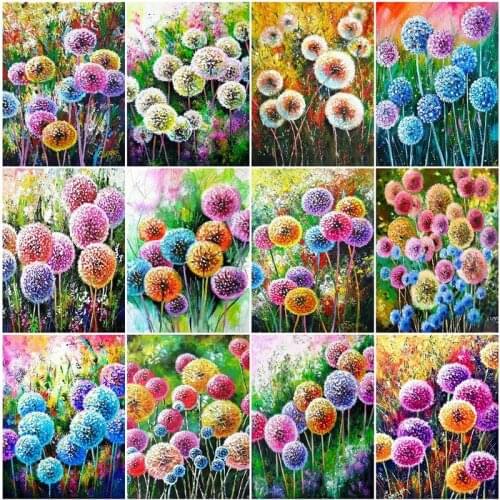 5D DIY Diamond Painting Dandelion Pictures of Rhinestones Diamond Embroidery Flowers Mosaic Full Layout Home Decoration