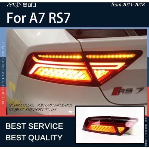 AKD Car Tail Light for Audi A7 2011-2018 S7 LED Rear Fog Lamp Turn Signal Light LED Highlight Reversing+Brake Light Assembly