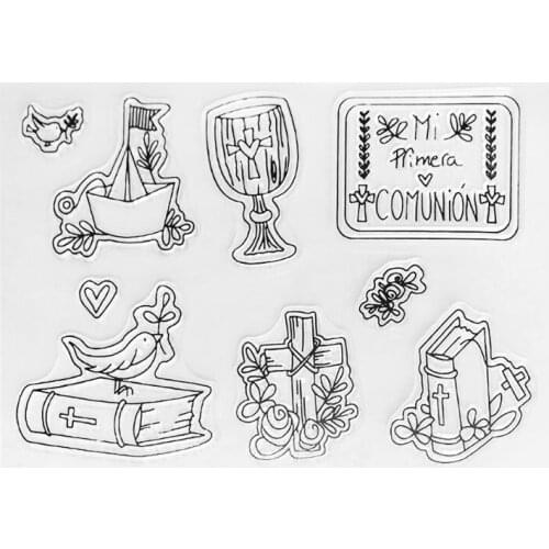 B0KB Spanish Bible Silicone Clear Seal Stamp DIY Scrapbooking Embossing Photo Album Decorative Paper Card Craft