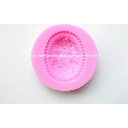 Free Shipping Lady Side Face Shaped Silicone Mold Cake Decoration Fondant Cake 3D Food Grade Silicone Mould 055