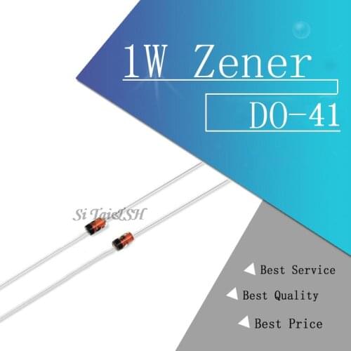 100pcs 1W Zener diode DO-41 1N4742A 12V 1N4741A 11V 1N4740A 10V 1N4739A 9V1 1N4738A 8V2 1N4737A 7V5 1N4736A 6V8