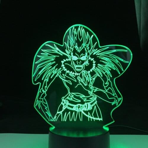 Ryuk Figure Death Note Kids Night Light Led Color Changing Nightlight for Room Decoration Japanese Manga Gift 3d Illusion Lamp