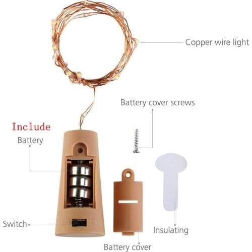 Wine Bottle Stopper Light Included Batteries 20piece LED String Lamps Cork Shaped For Party Wedding Decoration