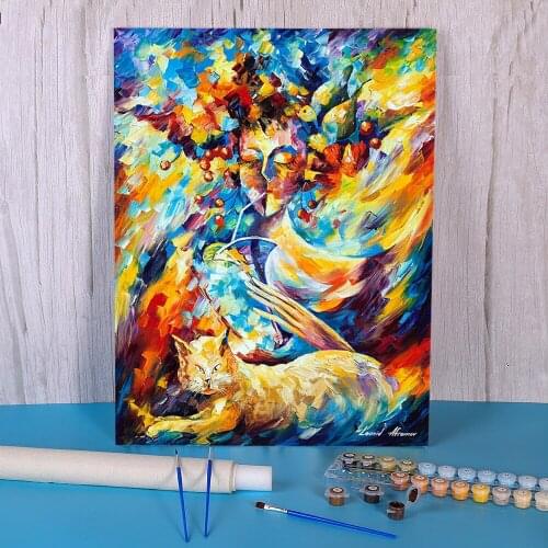 Cat And Strangeness DIY Painting By Numbers Set Acrylic Paints 50*70 Picture By Numbers Photo Loft Picture For Kids Art