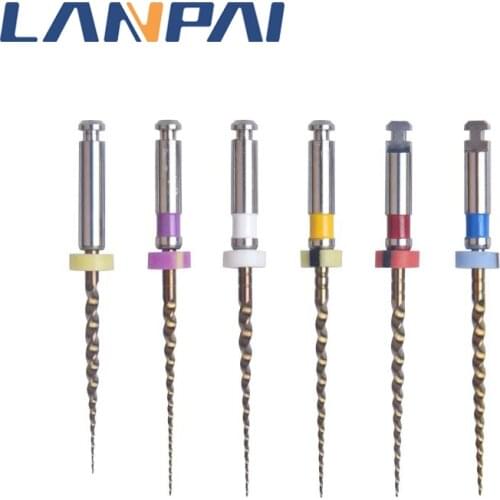 6pcs 21/25mm Dental Niti Endodontic Files Blue Root Canal Engine Use Rotary Heat Activated