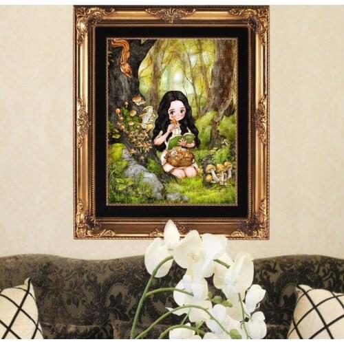 Forest Girl-Explore Reading Handmade Needlework Embroidery DIY Cross Stitch Kits Crafts 14CT Unprinted Home decor wall Arts
