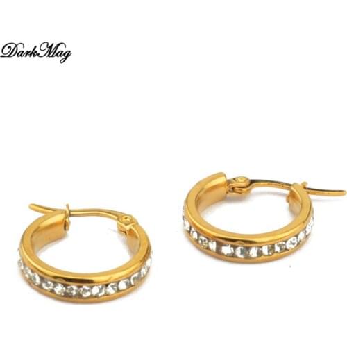 DarkMag Simple Lovely Girls Huggies Small Hoops Earrings Boho Classic Minimal Charming Earrings Stud Thin Hoops Gift