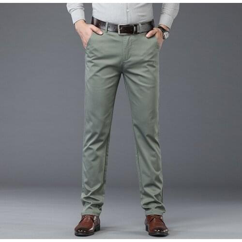 2021 Spring Summer Autumn Lightweight Straight Solid Color Casual Pants Classic Brand Embroidery High Quality Mens Trousers
