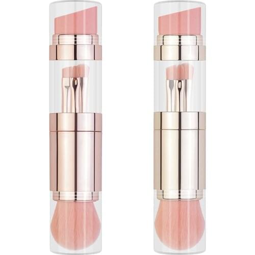 5 In 1 Retractable Makeup Brushes Set Foundation Brush Eyebrow Brush Lip Brush Eyeshadow Brush Multi-functional Makeup Brush