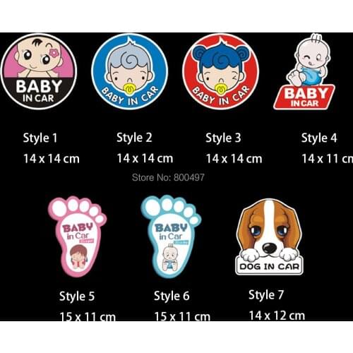 10 x Newest Girl or Boy Baby in Car Dog in Car Car Body Sticker Decal for Toyota Ford Chevrolet VW Tesla Honda Hyundai Kia