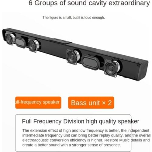 2021 New 3D Sound Blaster Bar TV Whispering Gallery Soundbar Home Theater Speakers Wireless Bluetooth-compatible Speakers