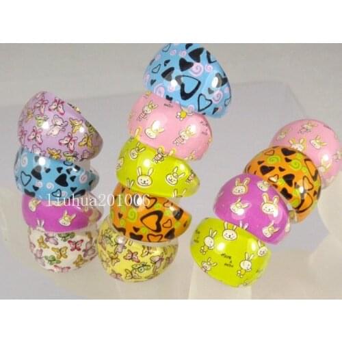 Wholesale 100 pcs mix pattern Resin Kids /Childrens party Gift Rings