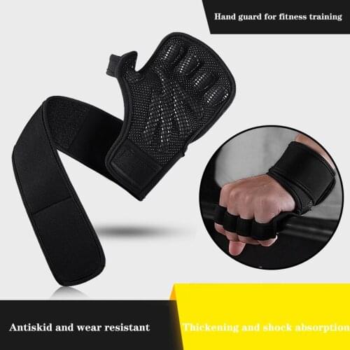 Cross Training Gloves Weightlifting Exercise Gloves with Wrist Wrap Support Open Finger Backless Non-slip Fitness Gloves M2