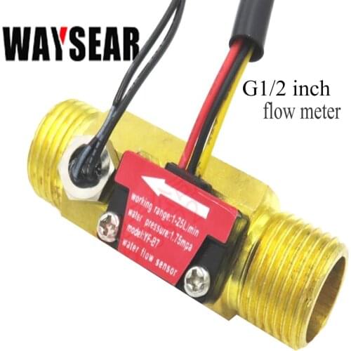 G1/2 Water flow sensor Hall flowmeter with temperature detection Metal copper shell flowmeter turbine flow meter Copper sensor