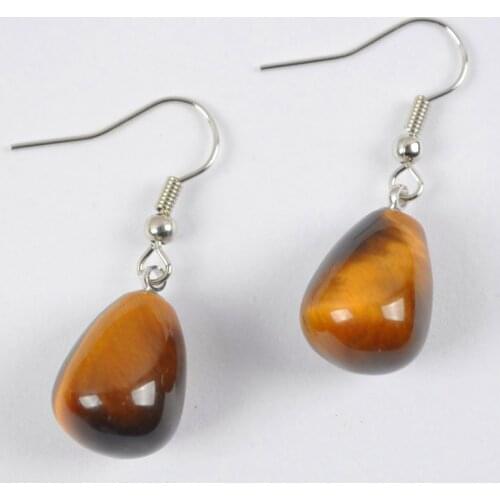 Tigereye Beads GEM Dangle Earrings Jewelry For Woman Gift WT370