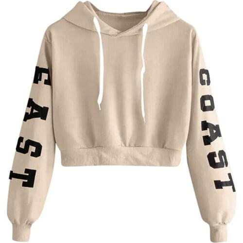 Spring Autumn Hoodie V Neck Long Sleeve Sweatshirts Womens Letter Print Loose Hoodies Female Casual Pullovers Sudadera Mujer