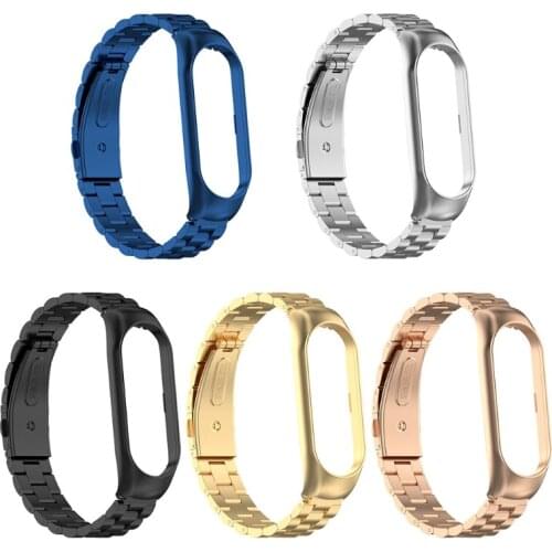 N7MC Replacement Bracelet Metal Wristbands Stainless Steel Wrist Strap Watch Band for -Xiaomi Mi Band 6 Mi Band 5