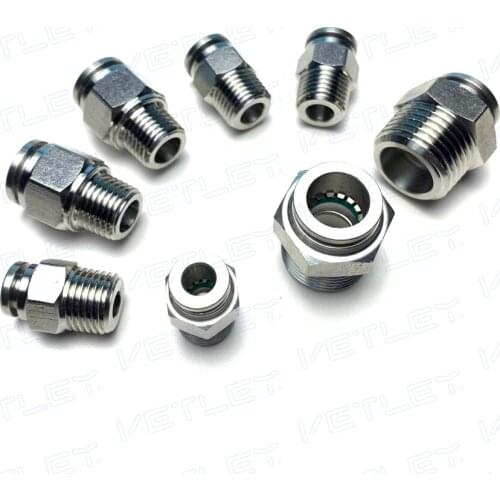 SPC 4/6/8-R01/R02/R03 Stianless Steel one touch fittings,Male Connector Stianless Steel air quick straight connector fittings