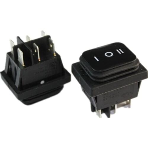 5Pcs Waterproof Black 6Pin Rocker Switch 3 Position Locking ON-OFF-ON DPDT 10A/250V