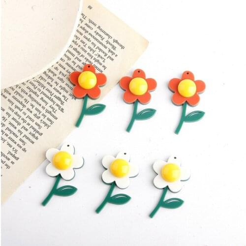 Japanese cute leaf flower stitching small flower acrylic resin accessories diy hand-made earrings headwear material