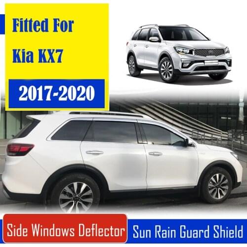 1 Set Chrome Side Vent Sun Shade Window Visors Rain Guard Deflectors For Kia KX7 2017-2020