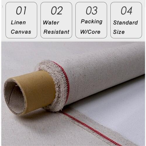 170cm Oil Painting Linen Medium Coarse Thread Linen Acrylic Painting Mixed Linen Water Resistant Coated Linen(2 Meters)