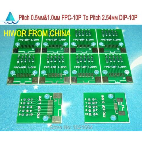 20pcs/lot Pitch 0.5MM & 1.0MM FPC-10P 10P FPC To Pitch 2.54MM DIP10 FPC Adapter To DIP PCB Pinboard SMD Converter