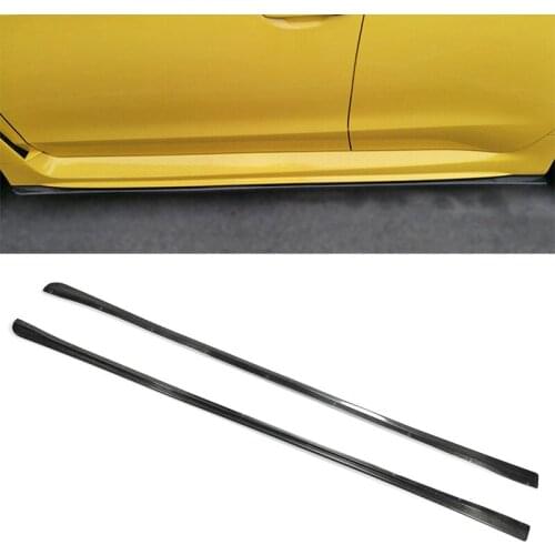 Car Accessories For 14-18 Impreza WRX VAB VAF Carbon Fiber Bottom Line Side Skirt Glossy Finish Door Step Side Extension Kit