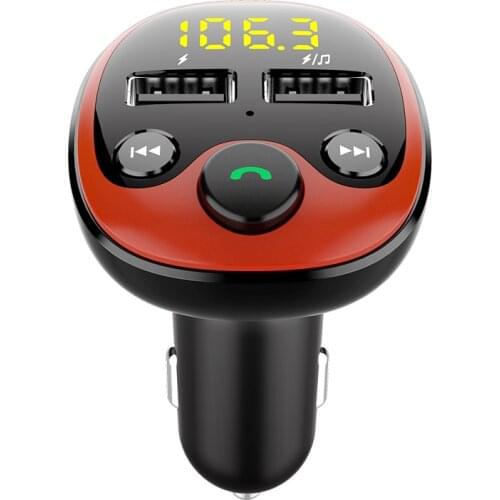 Car Hands-free Wireless Bluetooth FM Transmitter MP3 Charger Dual Muic Player Bluetooth 5.0 LED Display Dual USB 3.1A Car Charge
