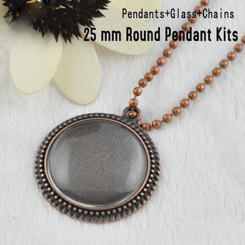 Free Ship!! Diy alloy vintage pendant 25mm copper laciness trays glass ball chain/pendant base,pendant settings