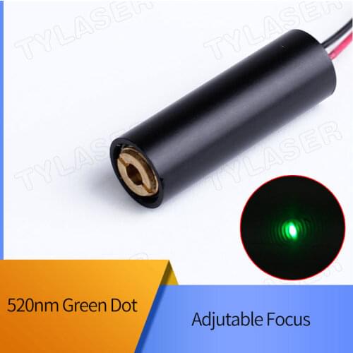 D10X30mm Adjustable Focus 520nm 1mW 5mW 10mW 30mW 50mW 100mW Green Dot Laser Diode Module Industrial Grade ACC Driver TYLASERS