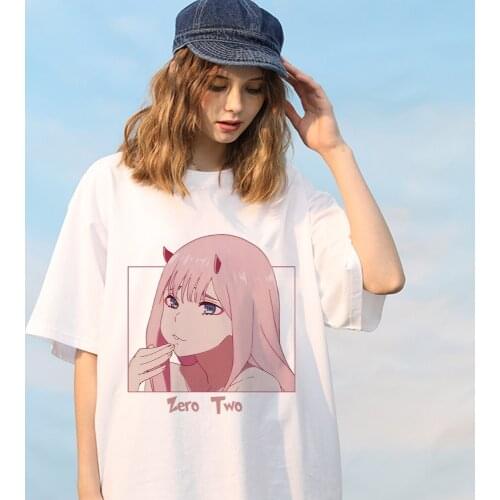 Darling in the Franxx Short Sleeve Women T-shirts Tops Short Sleeves Summer Tees
