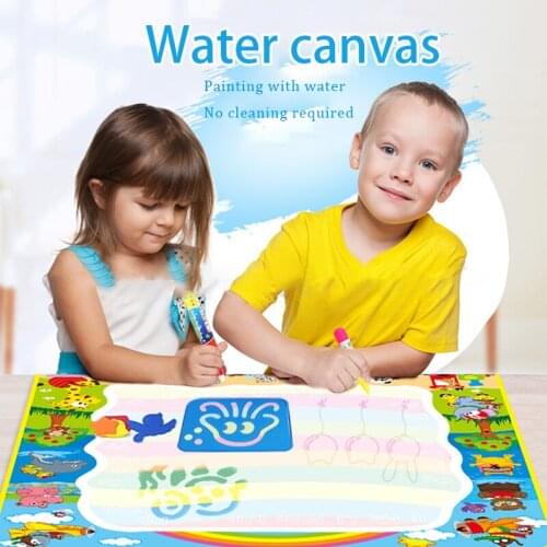 Childrens Water Graffiti Pad 100x100cm Letter Animal Style Painting Pad Puzzle Coloring Book Magic Drawing Board Toy Set Gift