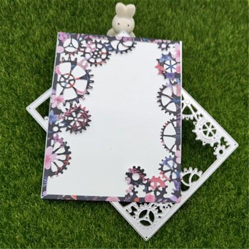Square Gear Frame Metal Cutting Dies Stencils For Card Making Decorative Embossing Suit Paper Cards Stamp DIY