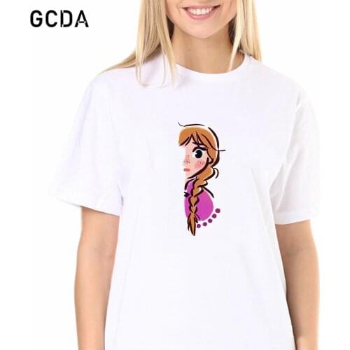 Princess Anna Disney Frozen Short Sleeve T Shirt Women Summer High Quality Tshirt Top Tees Classic Fashion Clothes Plus Size