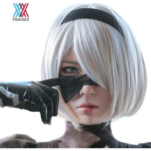 Game NieR: Automata YoRHa No.2 Type B Wig Cosplay YoRHa No. 9 Type S Headwear NieR : Automata 2B 9S Synthetic Wig Hair Halloween
