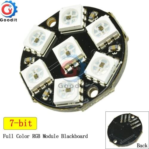 WS2812 7-Bit 7 Bits LED 5050 RGB LED Ring Lamp Light with Integrated Drivers For Arduino Reverse Polarity Protection IC Control