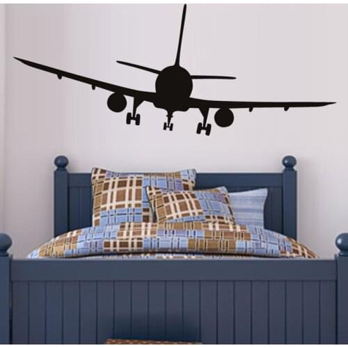 Commercial Airliner Wall Decal Removable Home Decor Airplane Silhouette Wall Stickers For Bedroom Art Vinyl Living Room