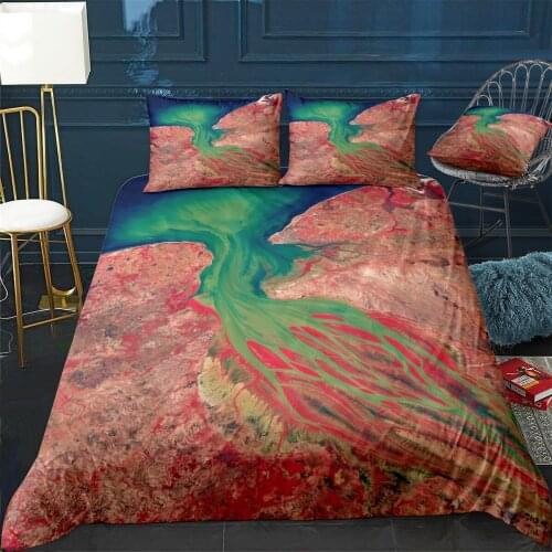 Betsiboka Estuary Quilt Cover Pillowcase 3Piece Comforter Bedding Set With Pillow Case Single Double Duvet Cover Home Decora