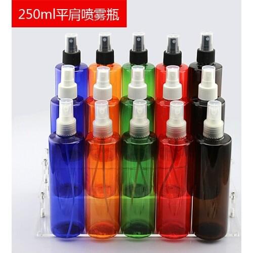 Cosmetics Packing Bottle 250ml Fine Fog Beauty Skin Care Waterline Flat Shoulder Plastic Spray Empty Bottle 10pcs/lot