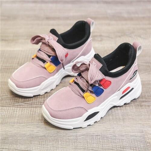 Women Running Shoes New Lace-Up Chunky Sneakers for Women Vulcanize Shoes Leisure Fashion Dad Shoes Platform Walking Sneakers