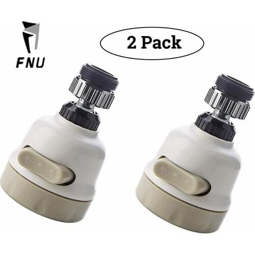 Kitchen Water Saver Tap 360 Degrees Rotatable Swivel Faucet Nozzle Filter Adapter for Home, Restaurant & Hotel {2-Pack
