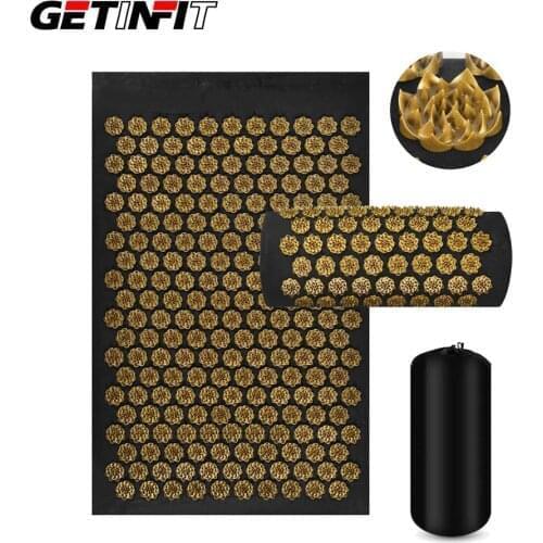 Getinfit New Massager Cushion Acupressure Mat Relieve Stress Body Pain Head Neck Back Foot Acupuncture Massage Pillow Yoga