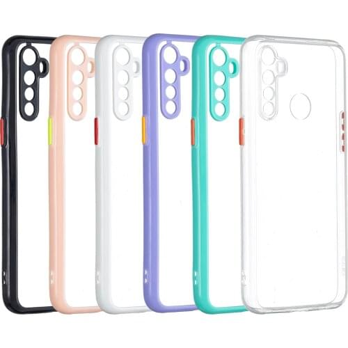 Soft Bumper Hard PC Clear Shockproof Phone Case for OPPO Realme 5 / 5i /5s / Narzo10 / Narzo 10A Transparent Phone Shell Cover