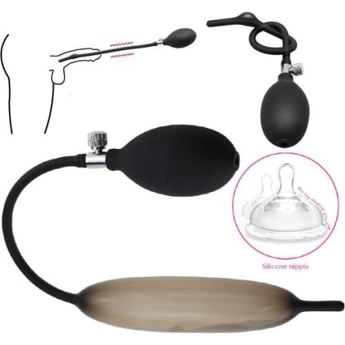 Inflatable Penis Plug Silicone Horse Eye Stick Male Masturbation Urethral Sound Duct Dilator Horse Eye Stimulator Male Sex Toy